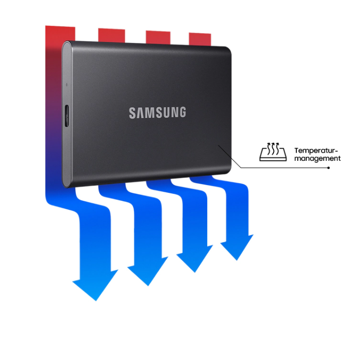 Externe Festplatte Samsung Portable SSD T7 2 TB Blau